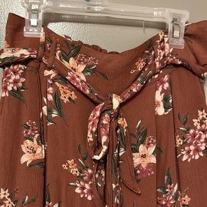 American Eagle women’s soft linen, ankle length floral pants